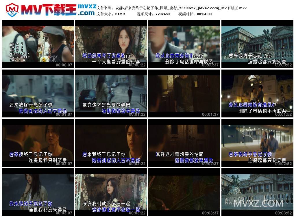 安静-后来我终于忘记了你_国语_流行_YF100217